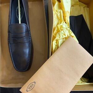 Tod's Dark Brown Leather Slip-On Loafers